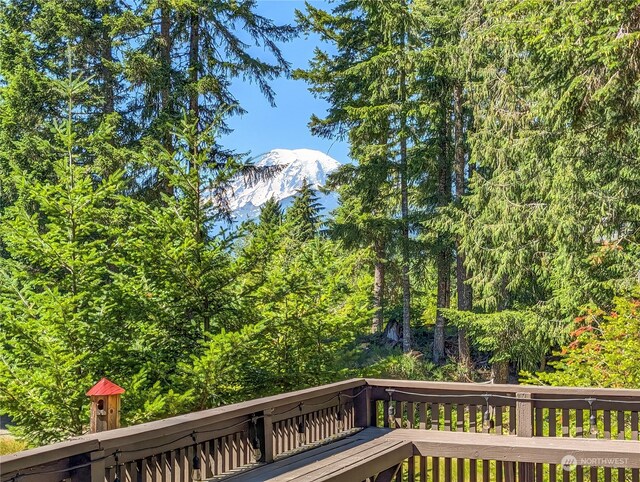252 Snyder Rd, Packwood, WA 98361 - deck featuring a mountain view