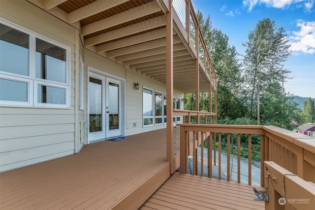 deck featuring french doors