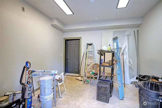 miscellaneous room with concrete flooring