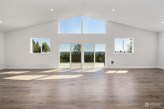 unfurnished living room with wood-type flooring