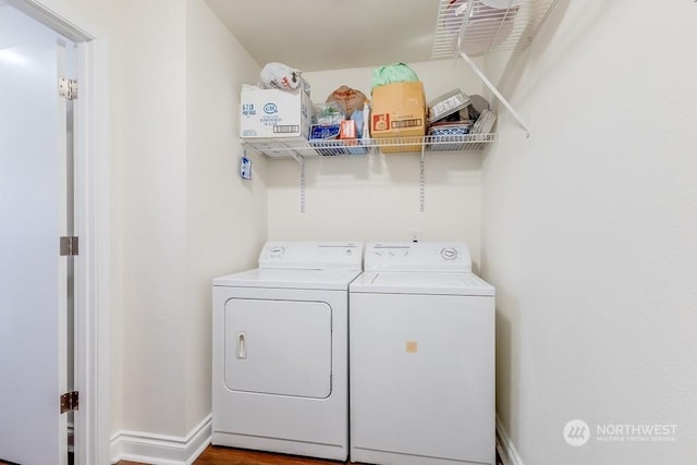 washroom featuring separate washer and dryer