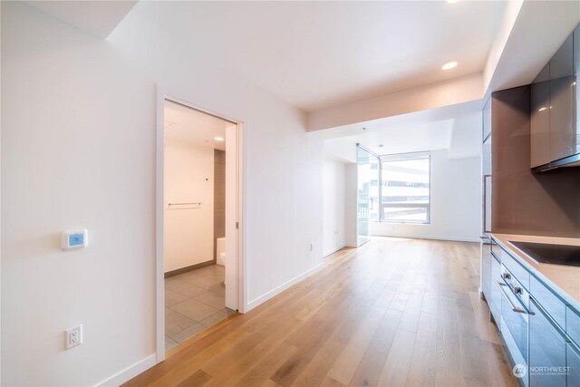 kitchen featuring light hardwood / wood-style floors and sink