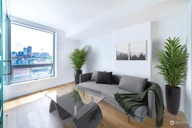 living room featuring hardwood / wood-style flooring