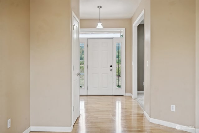 entryway featuring light hardwood / wood-style flooring