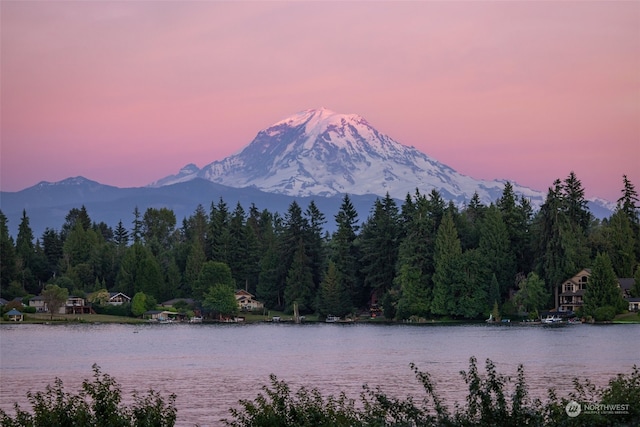 property view of water featuring a mountain view