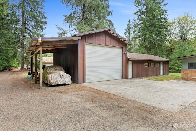 view of garage