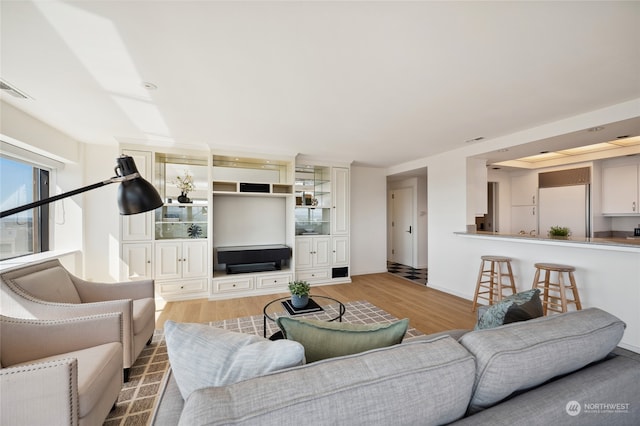 living room featuring light hardwood / wood-style floors