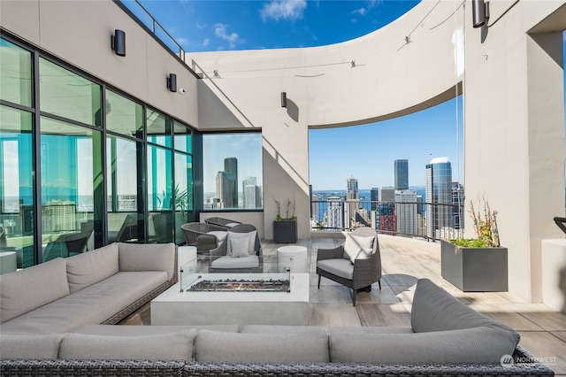 view of patio featuring an outdoor living space