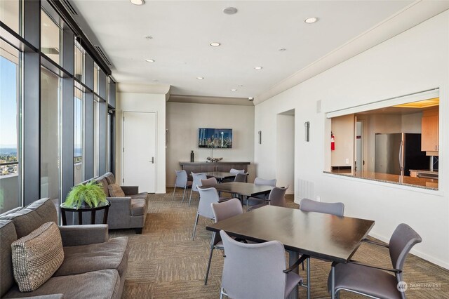 dining room with plenty of natural light