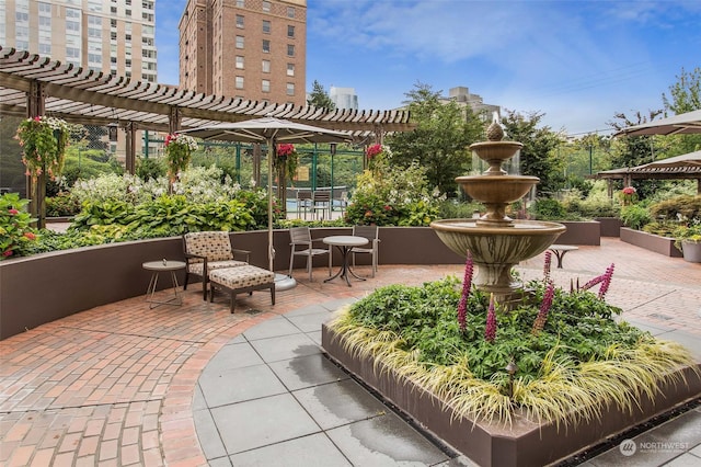 view of patio / terrace with a pergola