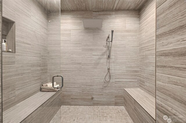 bathroom featuring walk in shower