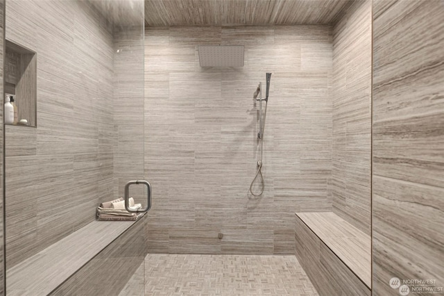 bathroom featuring an enclosed shower