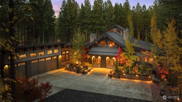 view of front of home featuring a garage