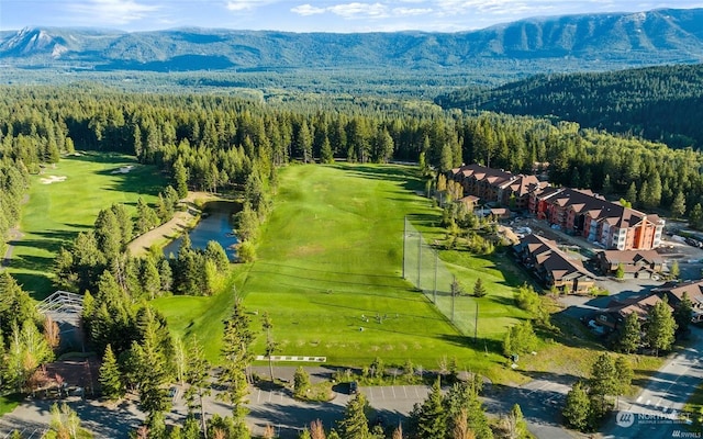 aerial view featuring a mountain view