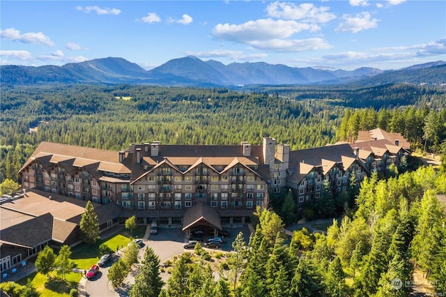 bird's eye view featuring a mountain view