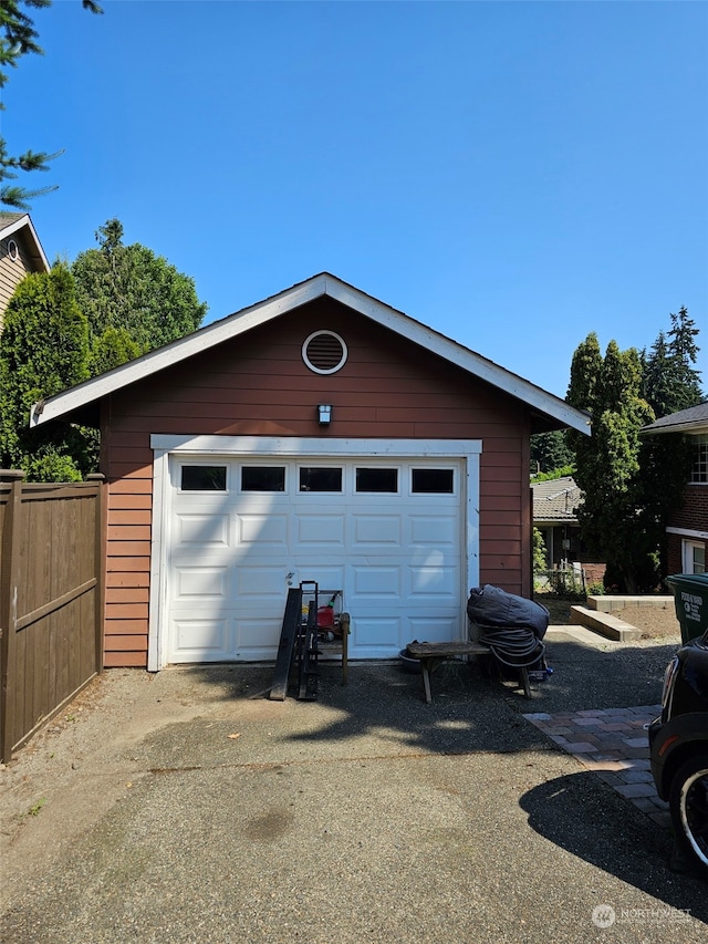 view of garage