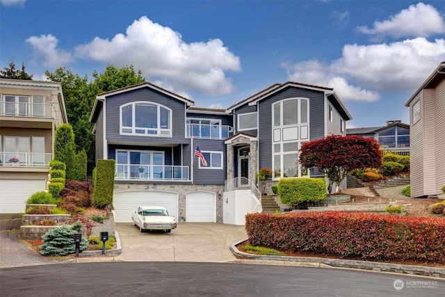 view of front of property featuring a garage