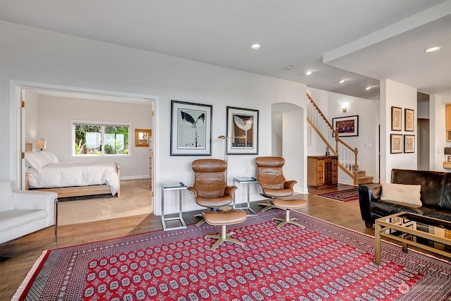 interior space with hardwood / wood-style floors