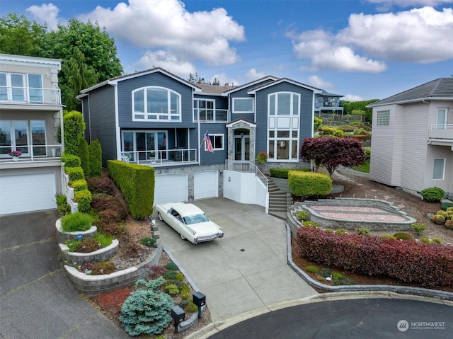 view of front of home with a garage