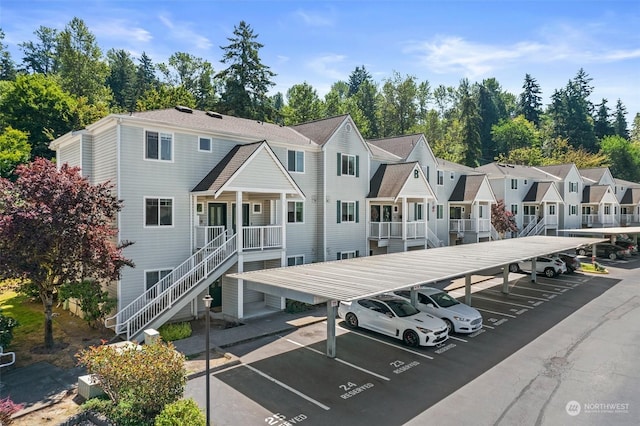 exterior space featuring a carport