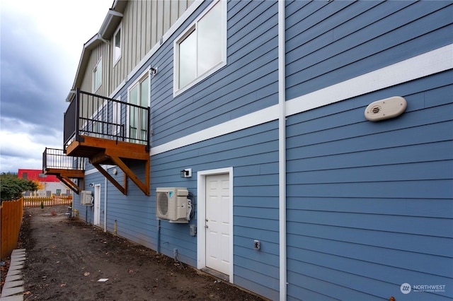 view of property exterior with ac unit