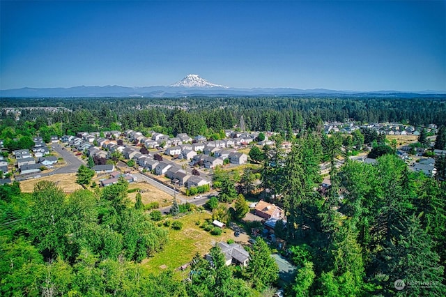 drone / aerial view with a mountain view