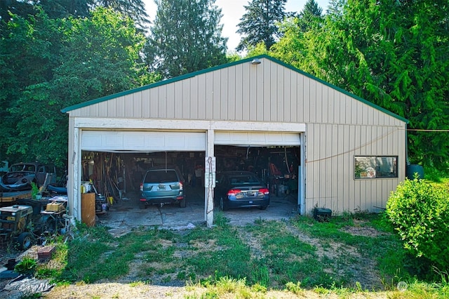 view of garage