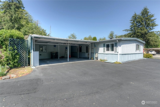 manufactured / mobile home with a carport