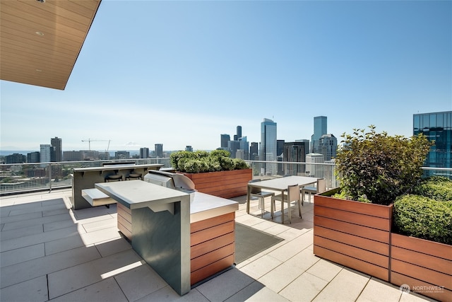 view of patio / terrace featuring a grill and exterior kitchen