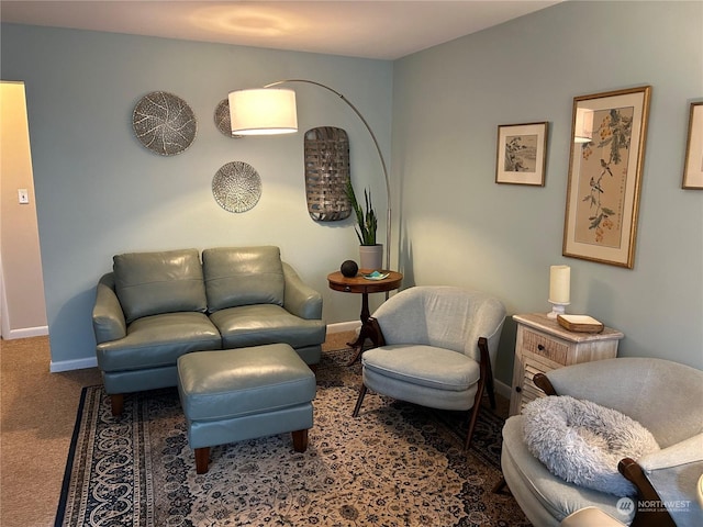 living room with carpet floors