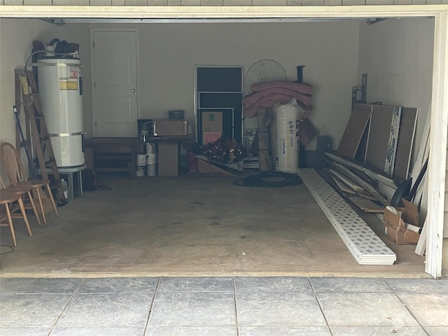 garage with water heater