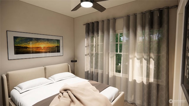 bedroom with ceiling fan