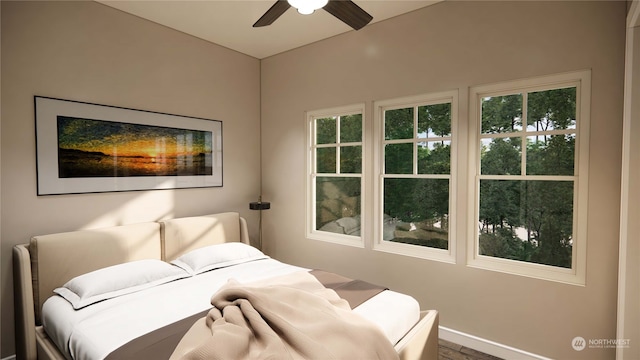 bedroom with ceiling fan