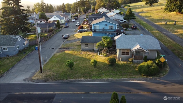 aerial view featuring a residential view