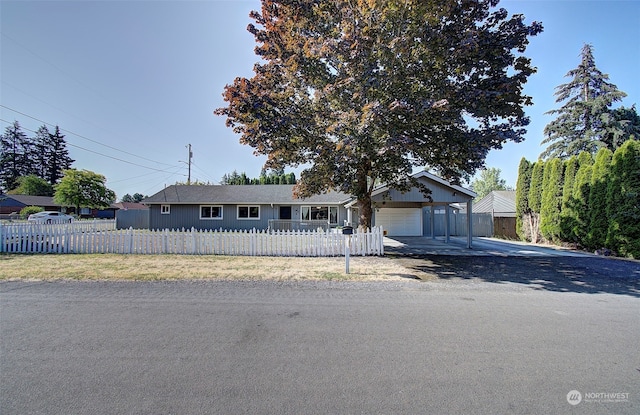 view of front of home with a garage