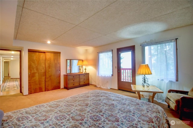 3917 Mallard Point Dr, Anacortes, WA 98221 - carpeted bedroom featuring access to exterior and a closet