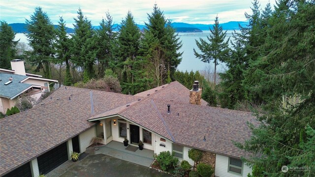 3917 Mallard Point Dr, Anacortes, WA 98221 - birds eye view of property featuring a mountain view