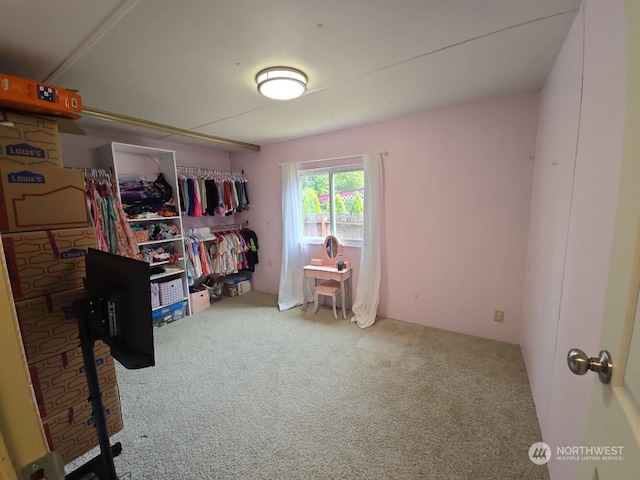 miscellaneous room with carpet floors