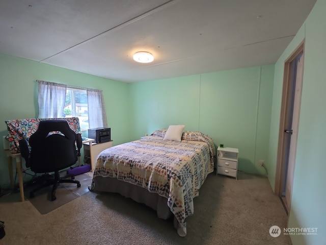 bedroom with carpet floors