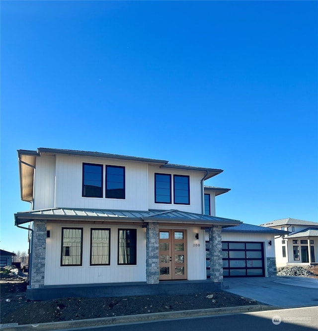 view of front of property with french doors