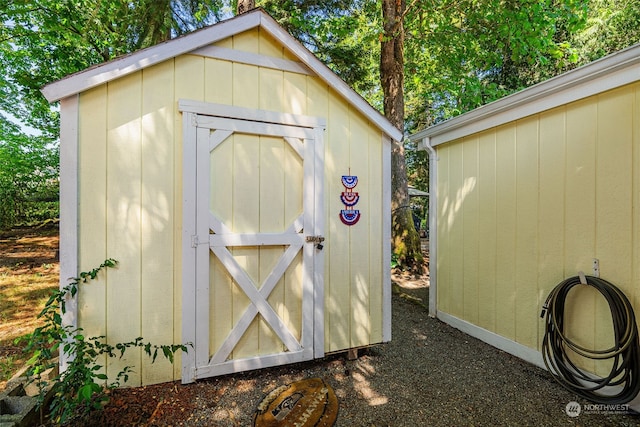 view of shed