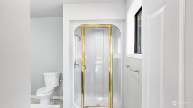 34210 206th Ave SE, Auburn, WA 98092 - full bath with toilet, baseboards, and a stall shower