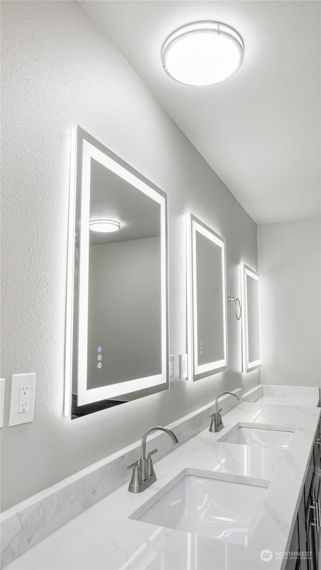 bathroom featuring double vanity