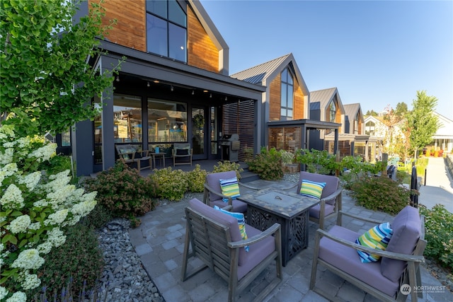 view of patio / terrace with an outdoor living space