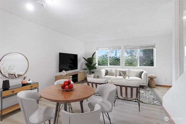 living room with light wood-type flooring