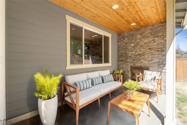 view of patio / terrace with an outdoor hangout area