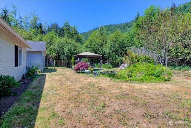 view of yard with a gazebo