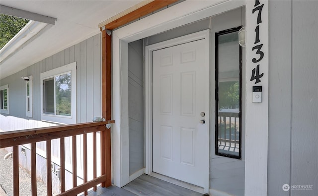 view of doorway to property