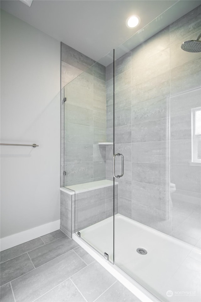 bathroom featuring walk in shower