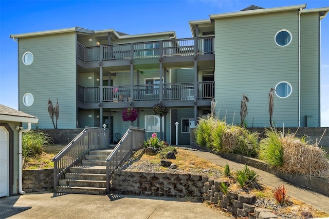 view of property with a garage